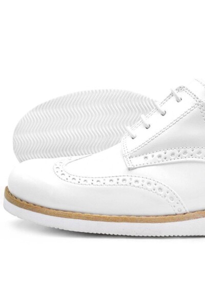 Rakerplus Hidra Beyaz Rugan Bağcıklı Günlük Erkek Genç Ayakkabı - 32