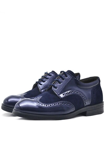 Rakerplus Titan Lacivert Rugan Bağcıklı Süet Detaylı Klasik Erkek Çocuk Ayakkabı - 24