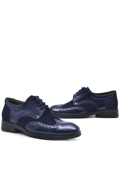 Rakerplus Titan Lacivert Rugan Bağcıklı Süet Detaylı Klasik Erkek Çocuk Ayakkabı - 28