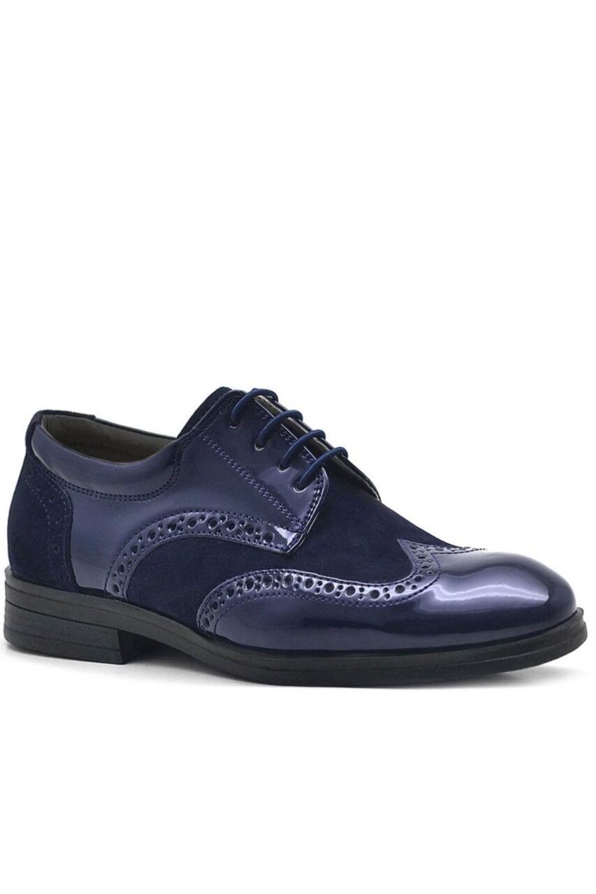 Rakerplus Titan Lacivert Rugan Bağcıklı Süet Detaylı Klasik Erkek Çocuk Ayakkabı - 29