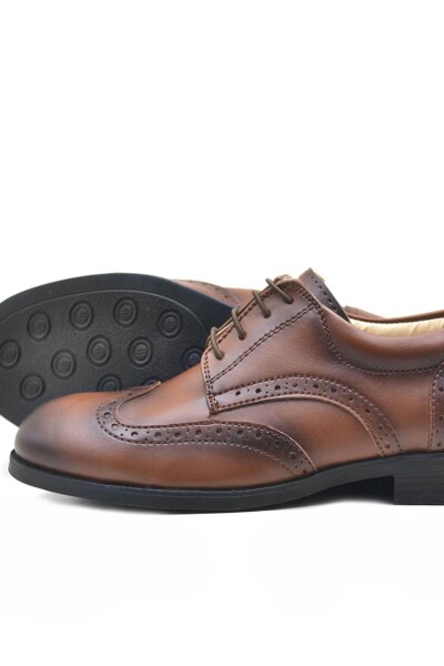 Rakerplus Titan Taba Bağcıklı Klasik Erkek Çocuk Abiye Ayakkabı - 6