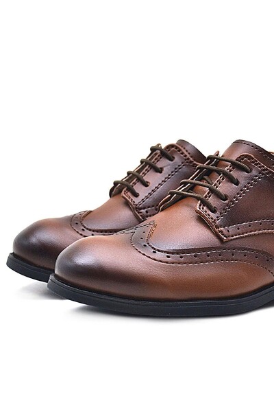 Rakerplus Titan Taba Bağcıklı Klasik Erkek Çocuk Abiye Ayakkabı - 6