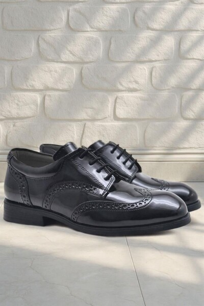 Rakerplus Titan Rugan Bağcıklı Klasik Erkek Çocuk Okul Ayakkabı - Rakerplus