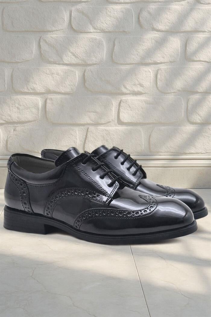 Rakerplus Titan Rugan Bağcıklı Klasik Erkek Çocuk Okul Ayakkabı - 1