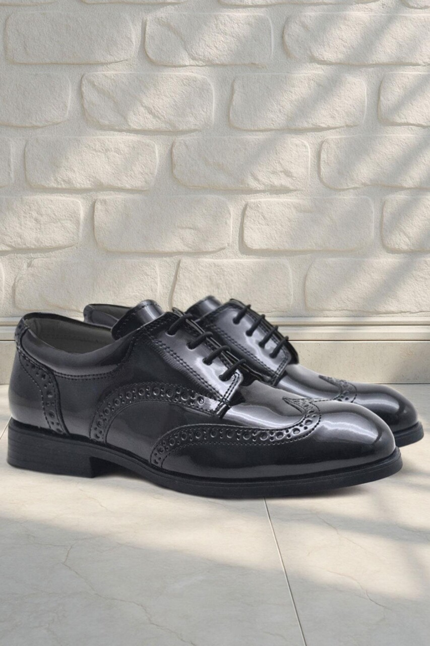 Rakerplus Titan Rugan Bağcıklı Klasik Erkek Çocuk Okul Ayakkabı - 8