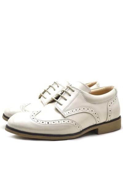 Rakerplus Bej Rugan Bağcıklı Klasik Erkek Çocuk Ayakkabı - 3