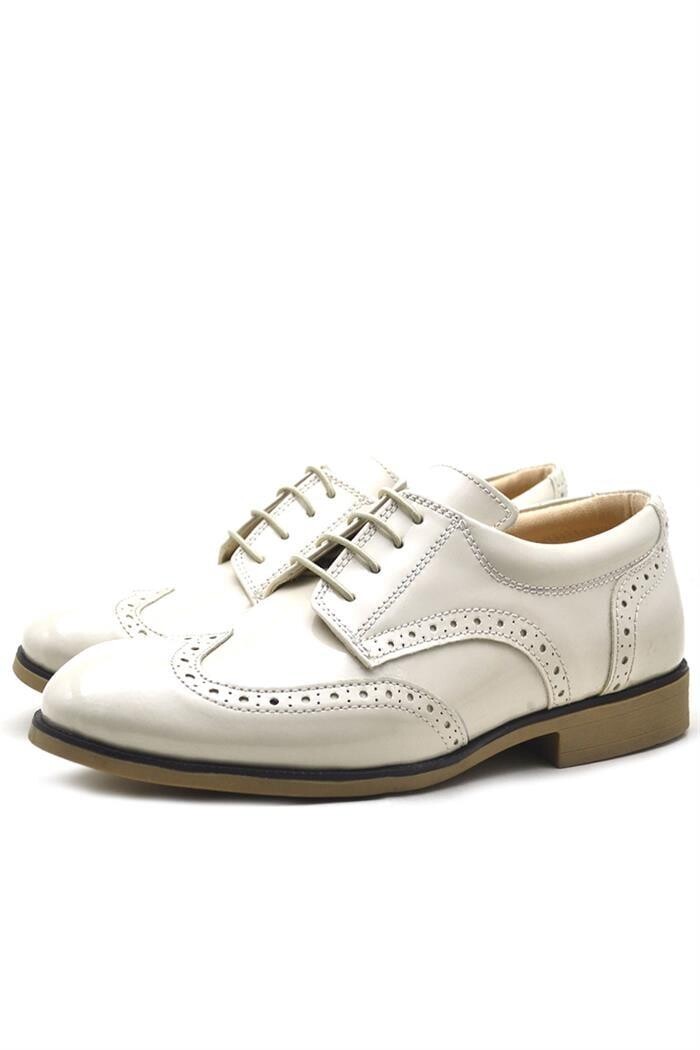 Rakerplus Bej Rugan Bağcıklı Klasik Erkek Çocuk Ayakkabı - 3