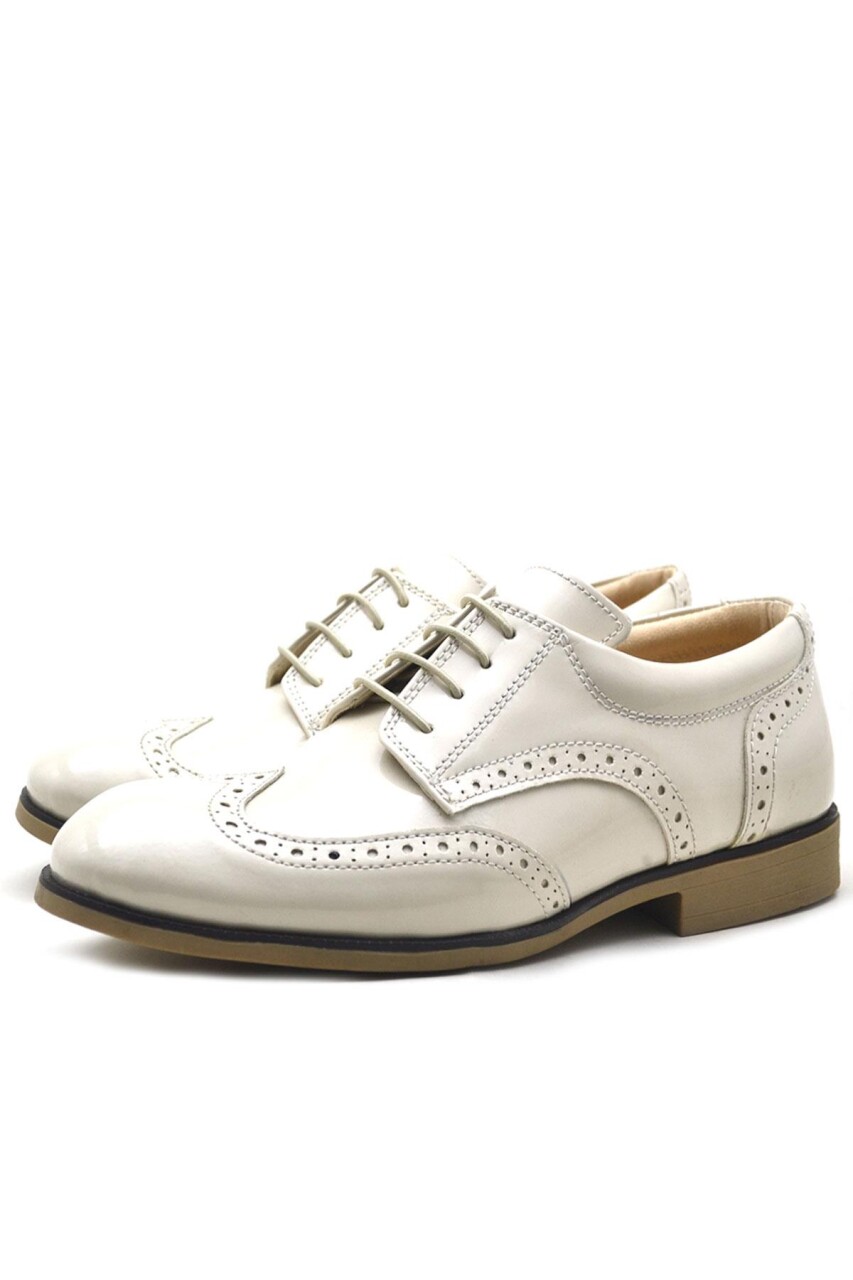 Rakerplus Bej Rugan Bağcıklı Klasik Erkek Çocuk Ayakkabı - 33