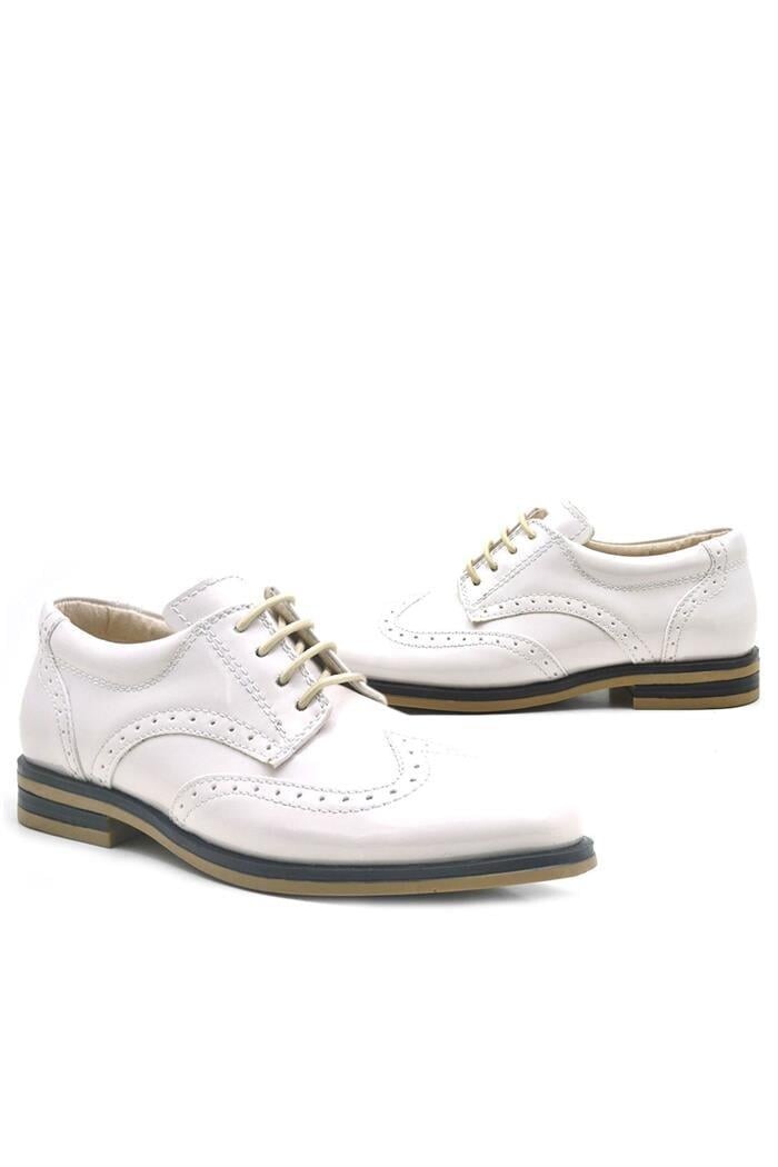 Rakerplus Bej Rugan Bağcıklı Klasik Erkek Çocuk Ayakkabı - 8