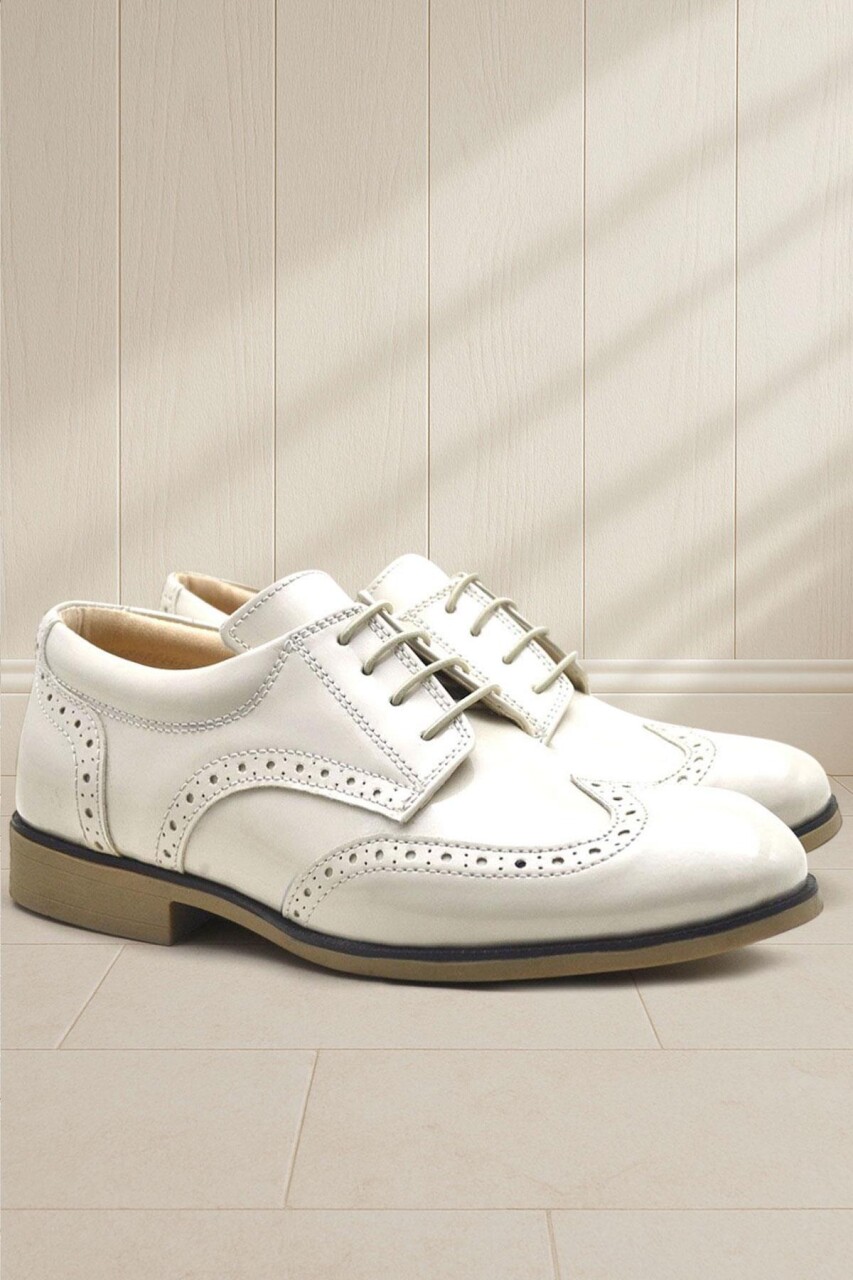 Rakerplus Bej Rugan Bağcıklı Klasik Erkek Çocuk Ayakkabı - 41