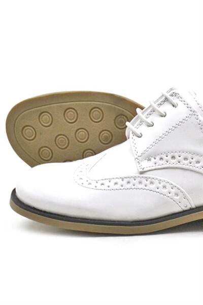 Rakerplus Titan Beyaz Rugan Bağcıklı Klasik Erkek Çocuk Klasik Ayakkabı - 14