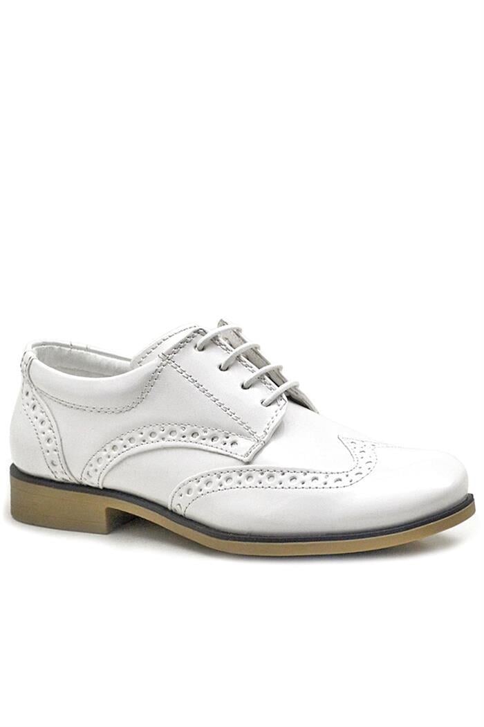 Rakerplus Titan Beyaz Rugan Bağcıklı Klasik Erkek Çocuk Klasik Ayakkabı - 86