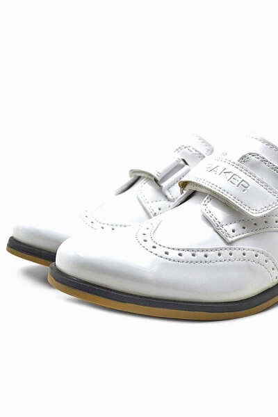 Rakerplus Beyaz Rugan Cırtlı Klasik Erkek Çocuk Ayakkabı - 7