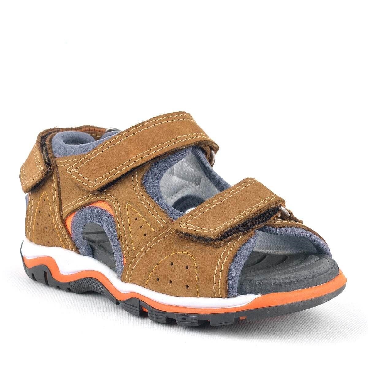 Rakerplus Hakiki Deri Taba Turuncu Erkek Çocuk Sandalet - 1