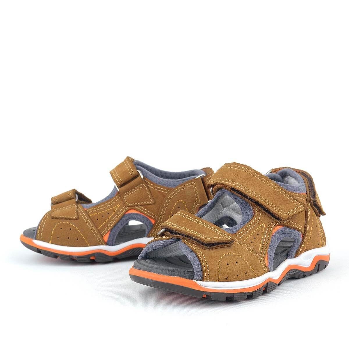 Rakerplus Hakiki Deri Taba Turuncu Erkek Çocuk Sandalet - 3