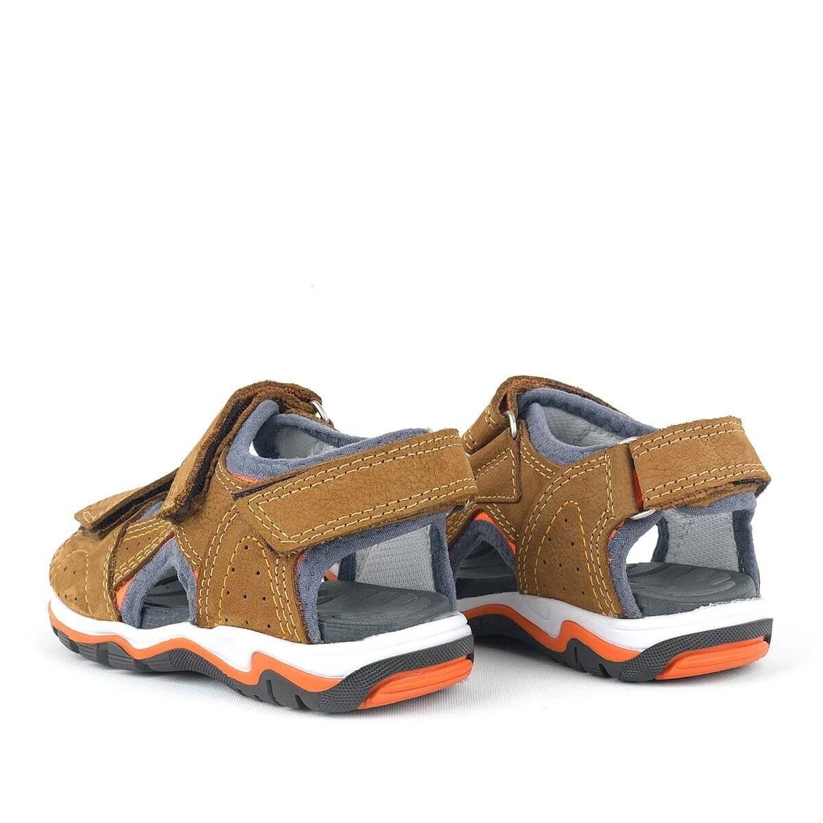 Rakerplus Hakiki Deri Taba Turuncu Erkek Çocuk Sandalet - 5