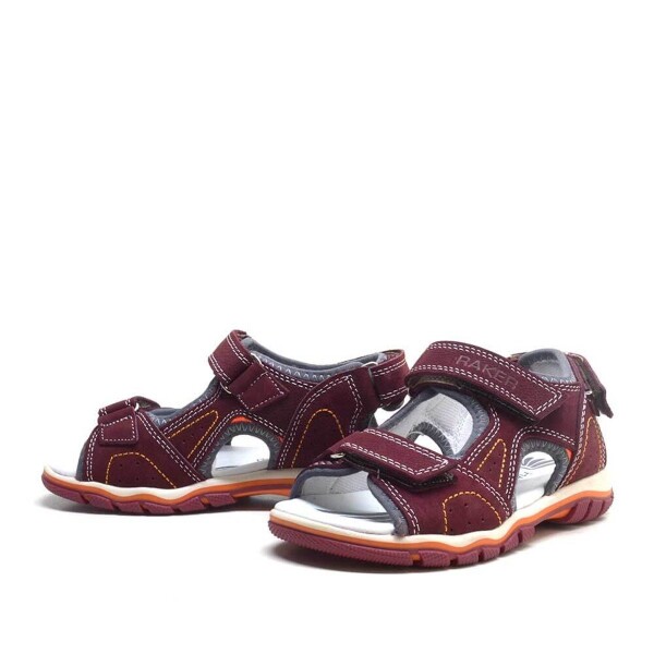 Rakerplus Hakiki Deri Bordo Cırtlı Erkek Çocuk Sandalet - 3