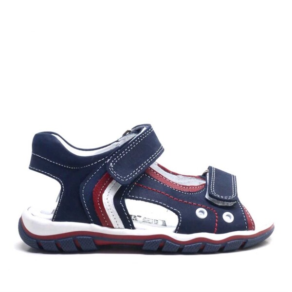 Rakerplus Hakiki Deri Lacivert Cırtlı Erkek Çocuk Sandalet - 2