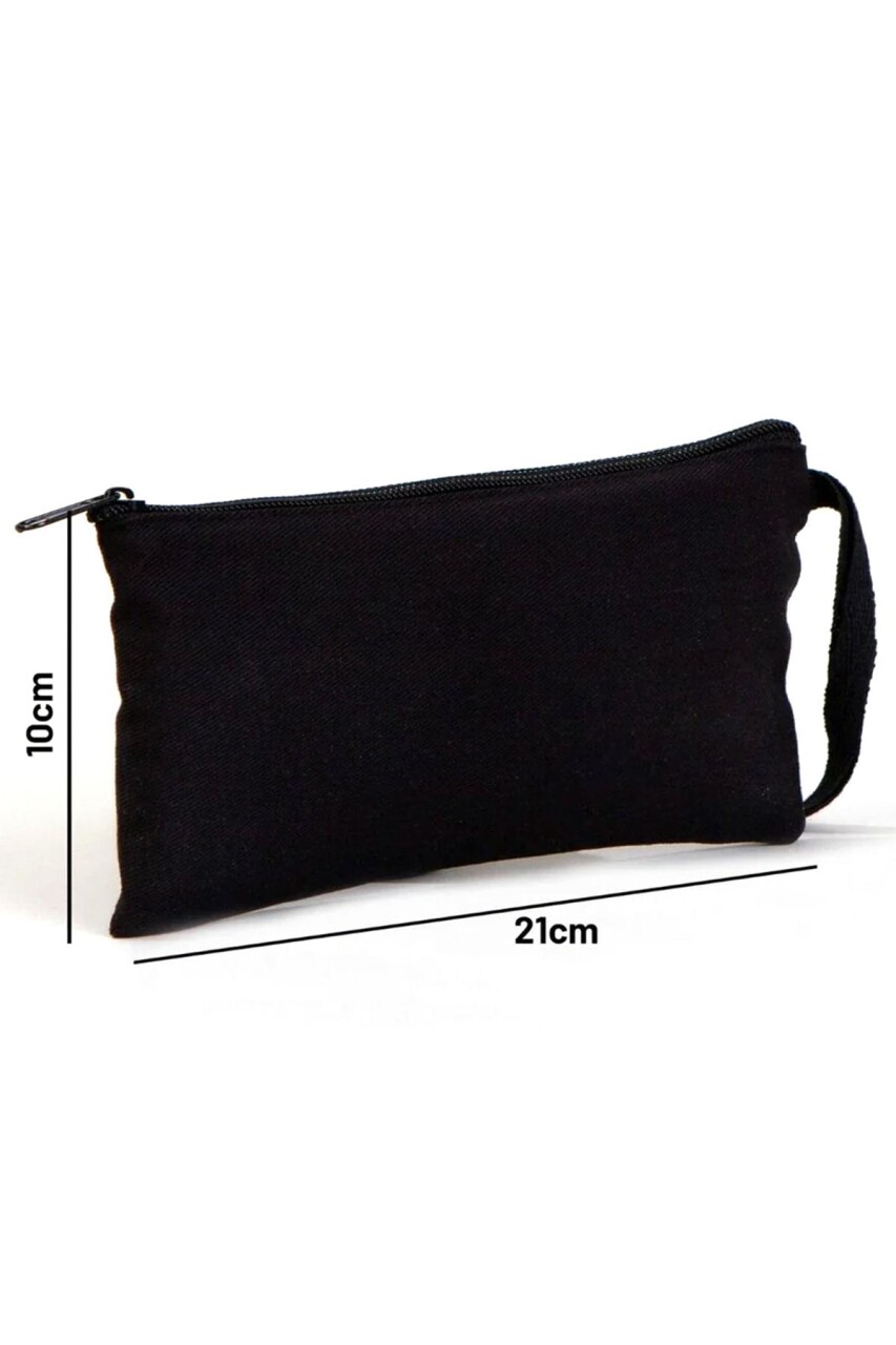 Rakerplus Siyah 21x10 cm Fermuarlı Gabardin Kumaş Kalemlik - 4