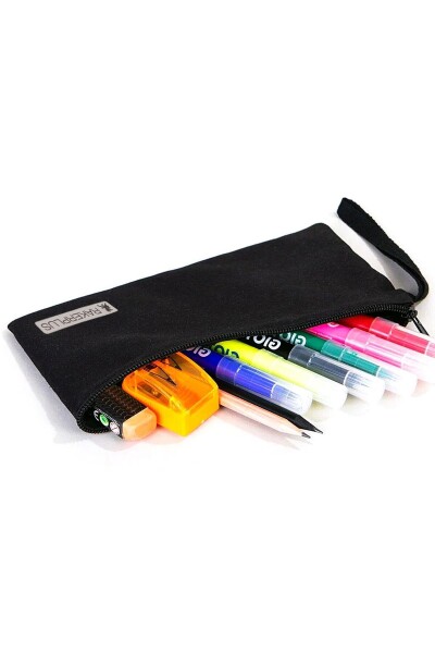 Rakerplus Siyah 21x10 cm Fermuarlı Gabardin Kumaş Kalemlik - 9