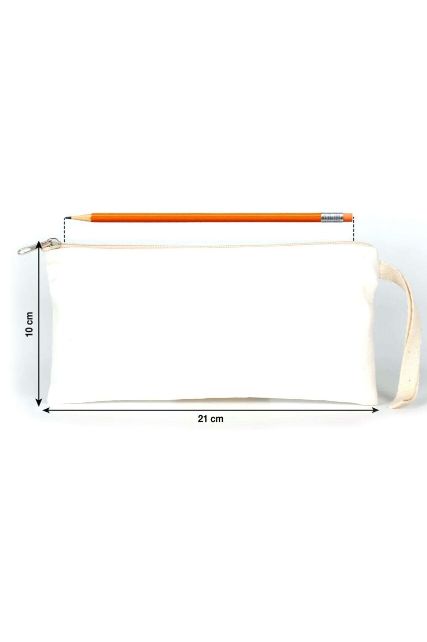 Rakerplus Krem 21x10 cm Fermuarlı Gabardin Kumaş Kalemlik - 2