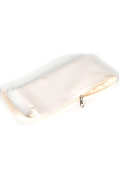 Rakerplus Krem 21x10 cm Fermuarlı Gabardin Kumaş Kalemlik - 4