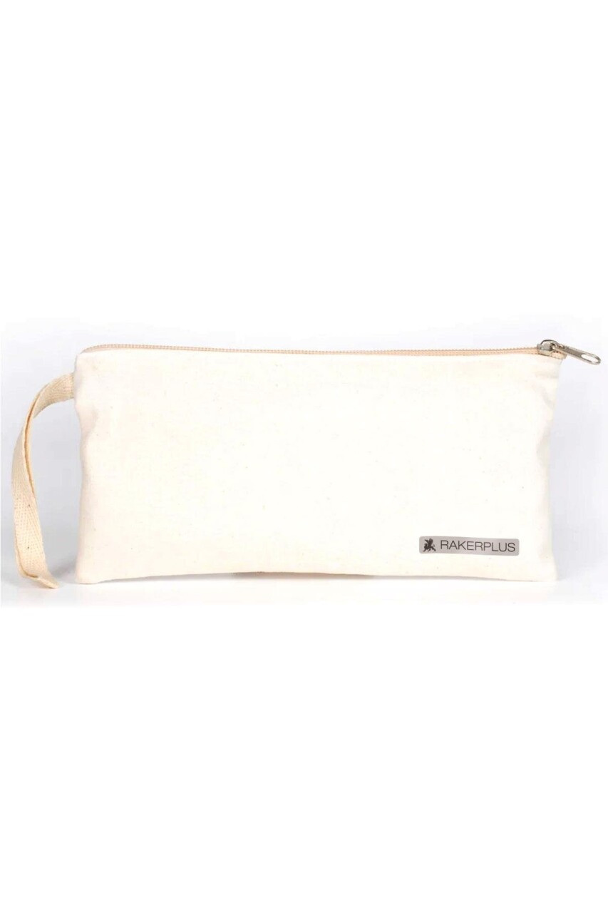 Rakerplus Krem 21x10 cm Fermuarlı Gabardin Kumaş Kalemlik - 8