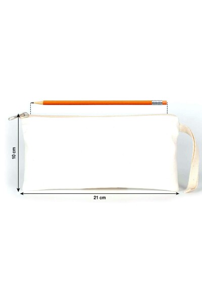 Rakerplus Krem 21x10 cm Fermuarlı Gabardin Kumaş Kalemlik - 9