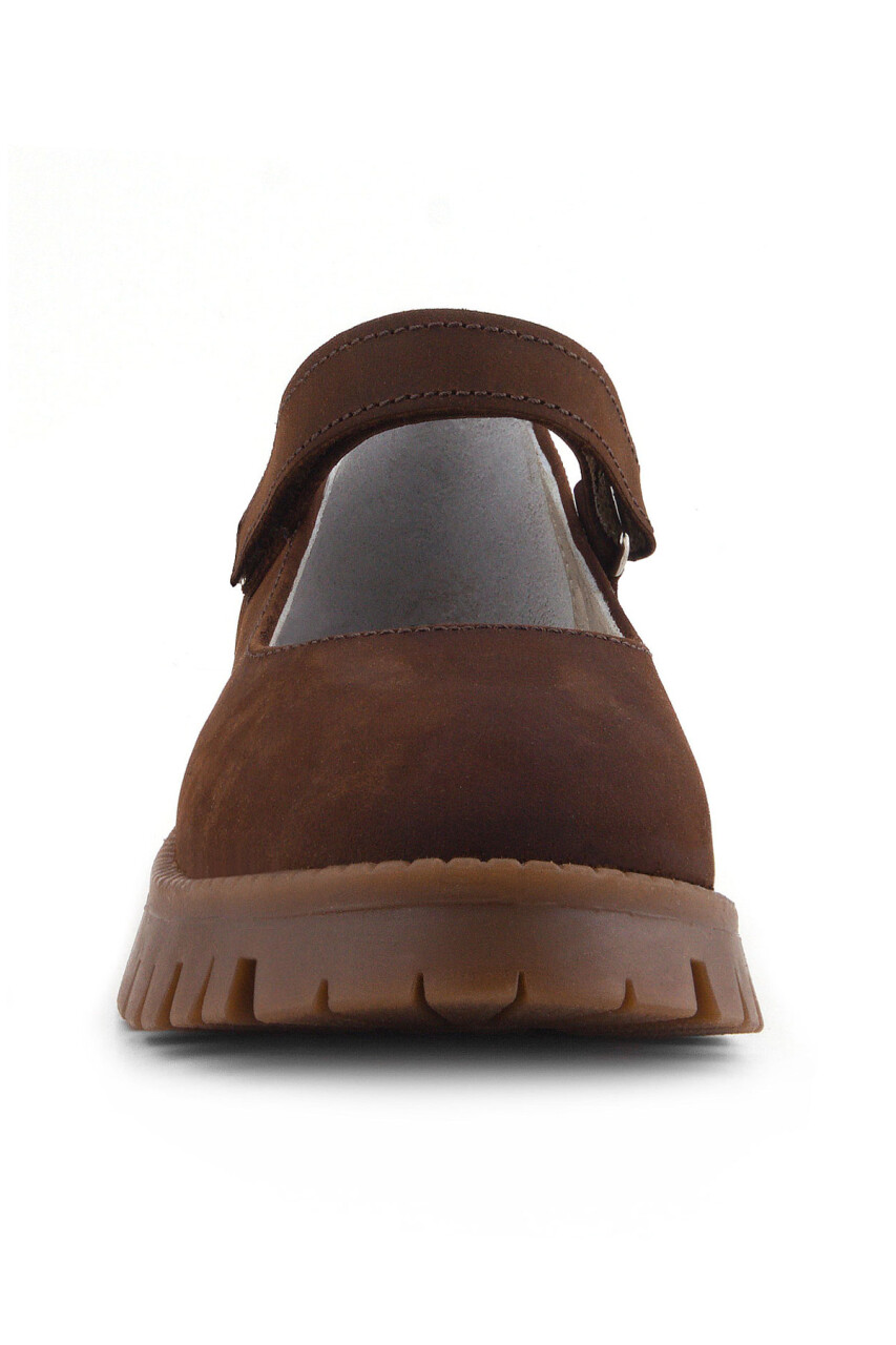 Doğal Gerçek Deri Kahverengi Kız Çocuk Babet Ayakkabı - 22