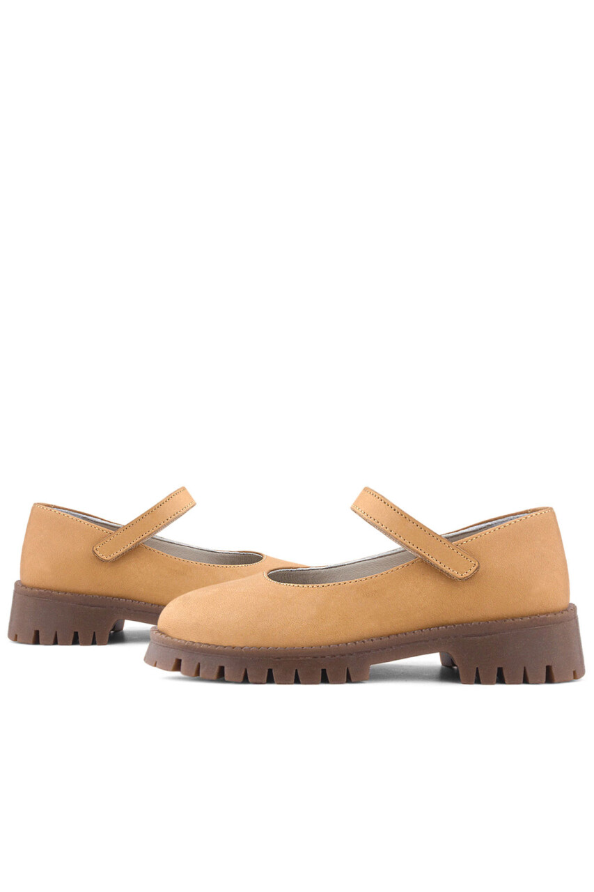 Doğal Gerçek Deri Vizon Kız Çocuk Babet Ayakkabı - 17