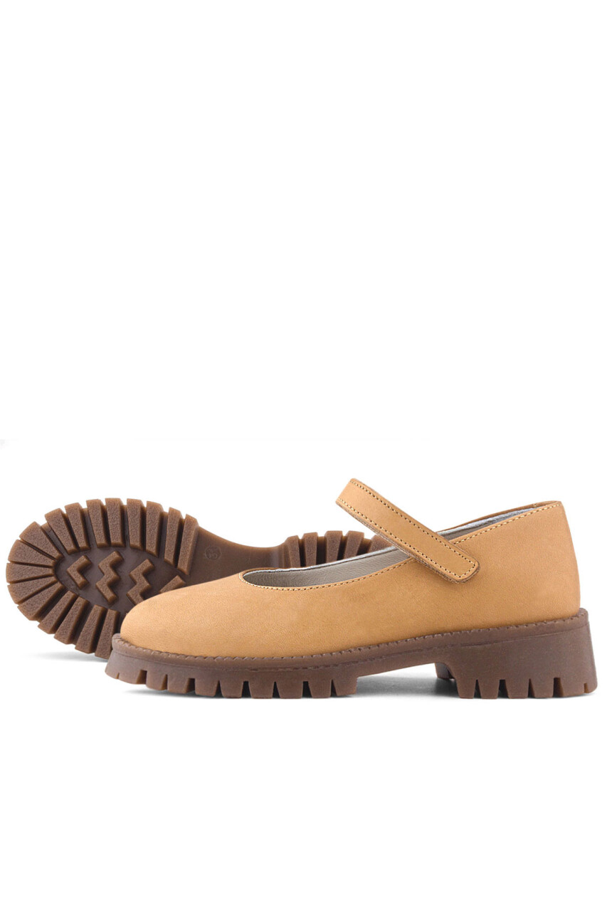 Doğal Gerçek Deri Vizon Kız Çocuk Babet Ayakkabı - 25