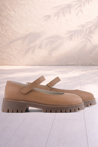 Rakerplus Hakiki Deri Taba Cırtlı Kalın Tabanlı Kız Çocuk Okul Ayakkabısı - 10