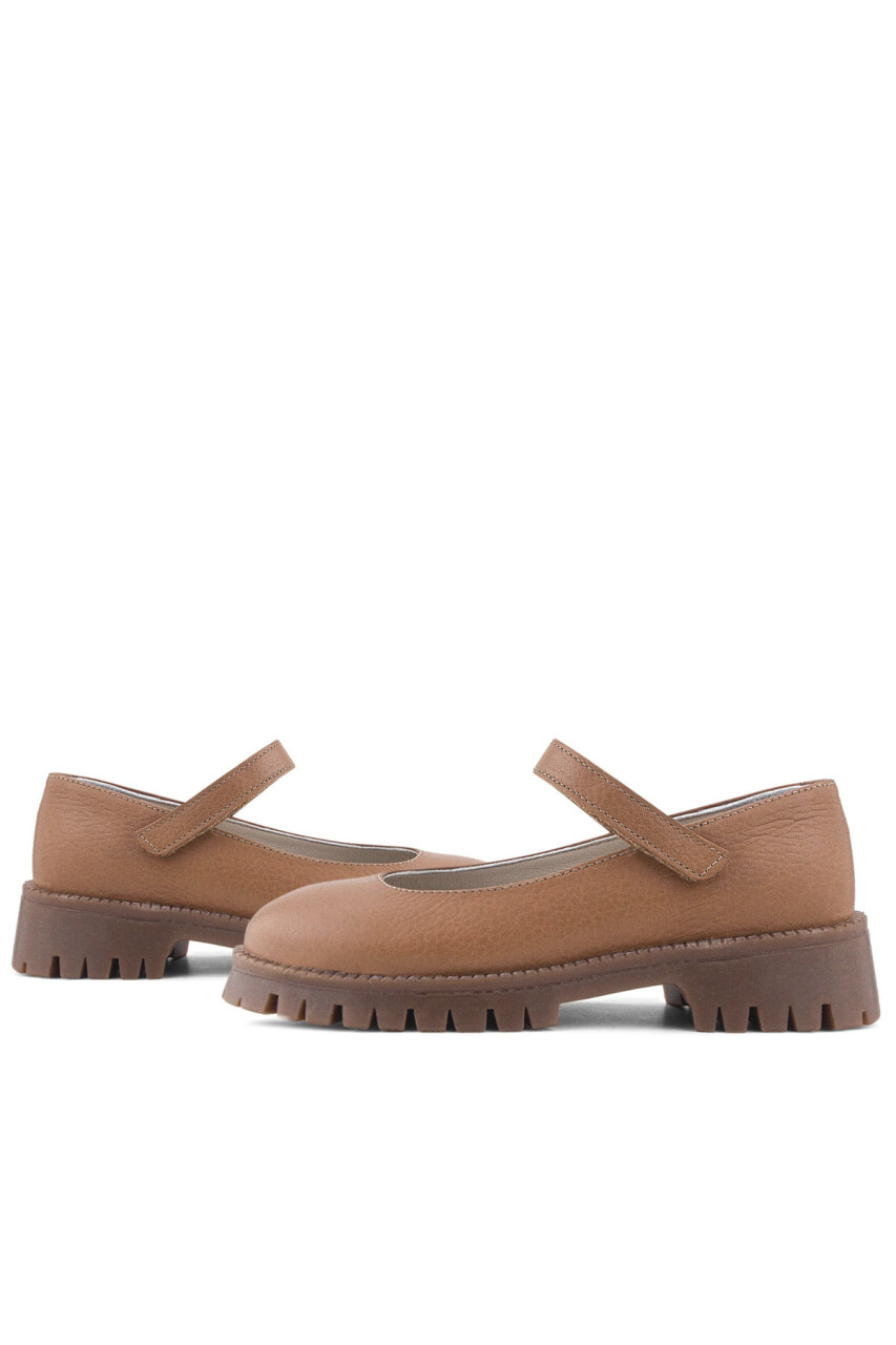 Rakerplus Hakiki Deri Taba Cırtlı Kalın Tabanlı Kız Çocuk Okul Ayakkabısı - 53