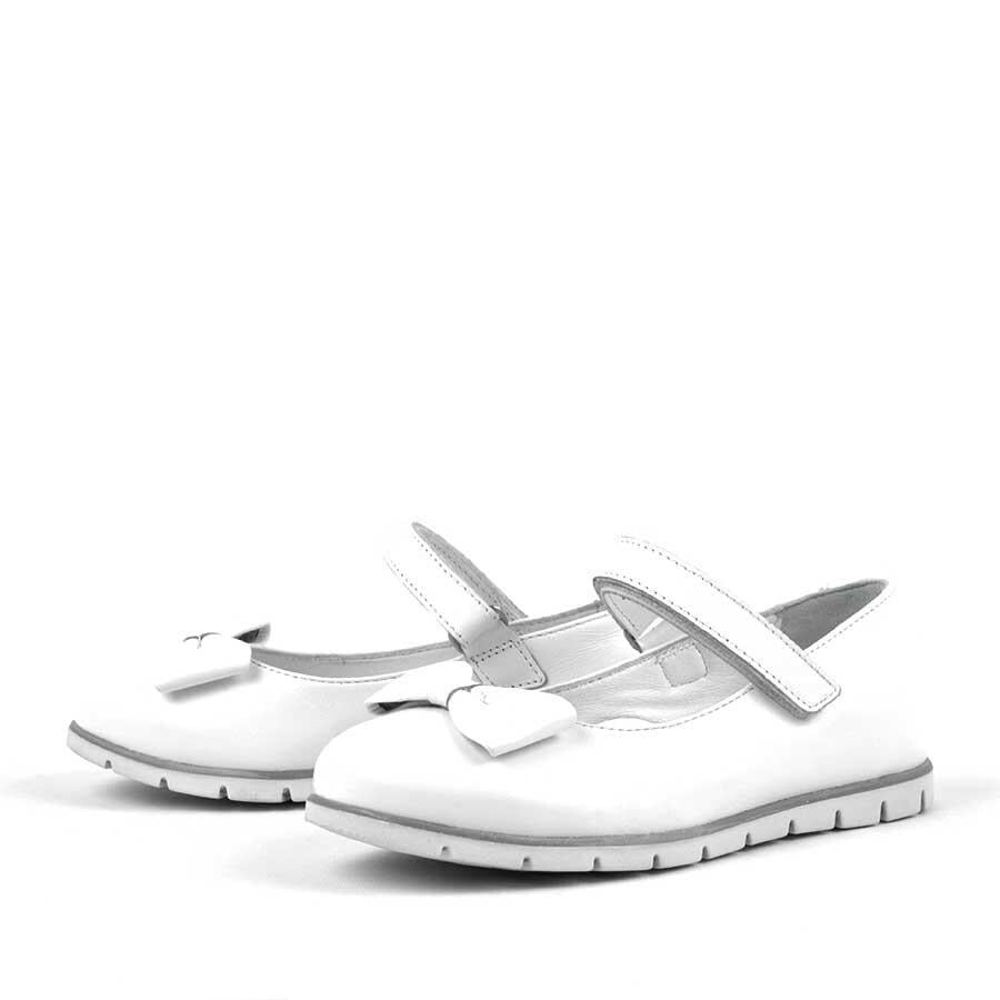 Rakerplus Hakiki Deri Beyaz Fiyonklu Cırtlı Kız Çocuk Babet Ayakkabı - 18