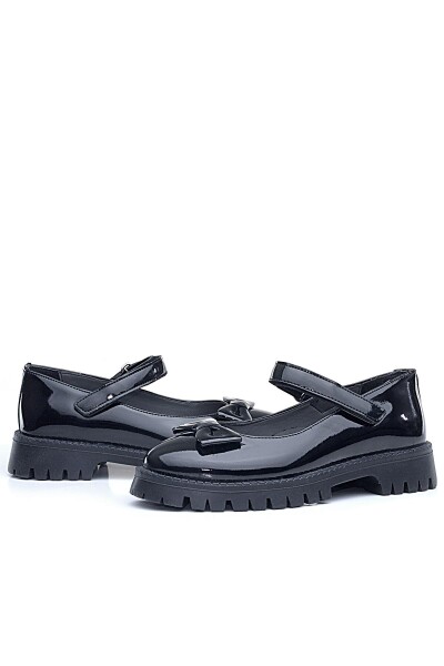 Rakerplus Siyah Rugan Kalın Tabanlı Cırtlı Kız Çocuk Babet - 8