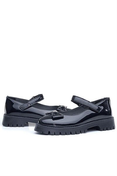 Rakerplus Siyah Rugan Kalın Tabanlı Cırtlı Kız Çocuk Babet - 16