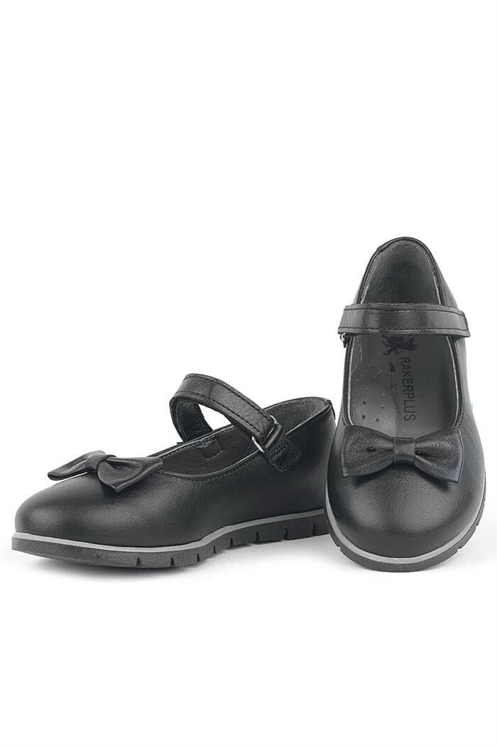 Rakerplus Hakiki Deri Siyah Kız Çocuk Babet - 54