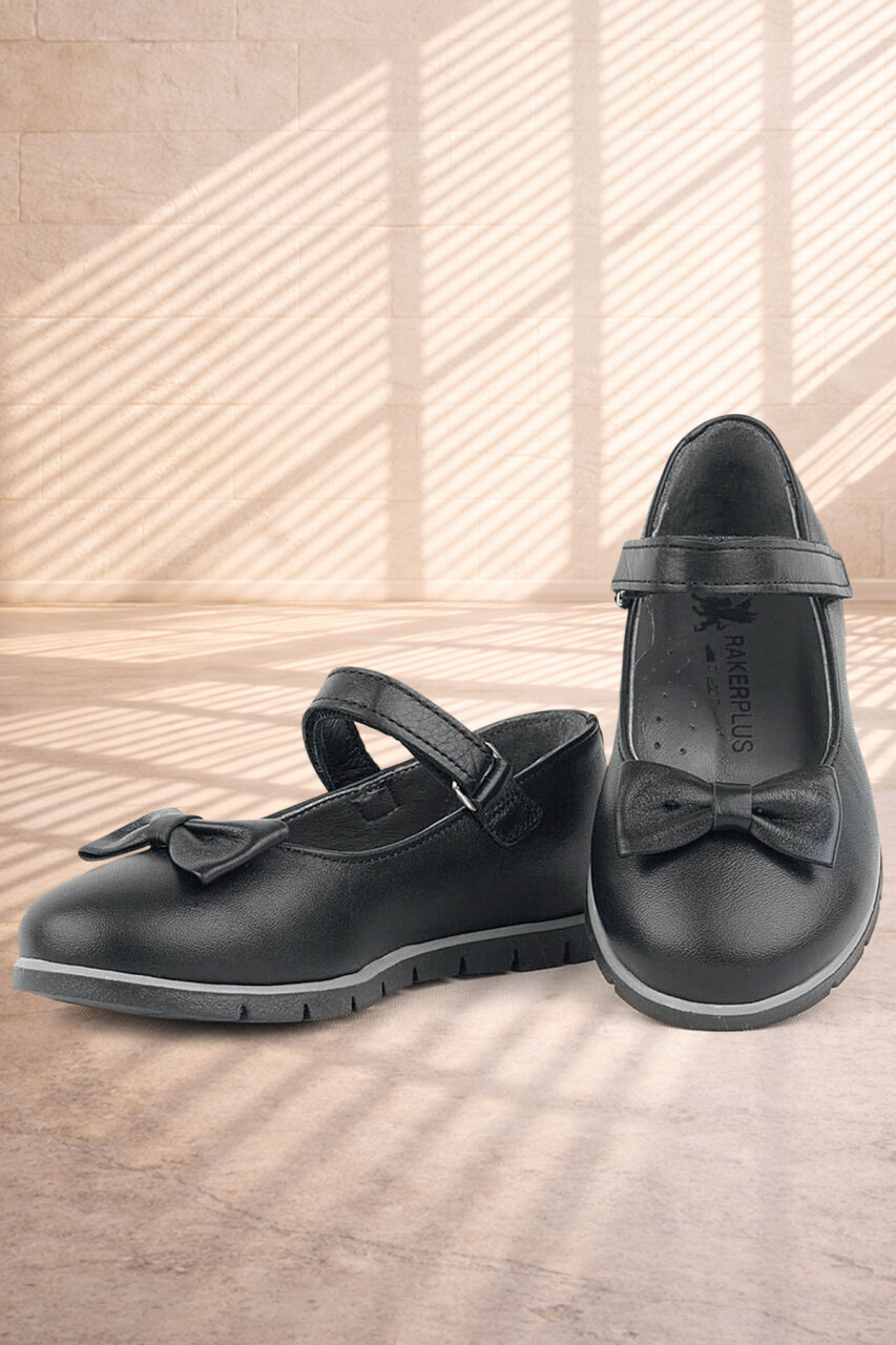 Rakerplus Hakiki Deri Siyah Kız Çocuk Babet - 91