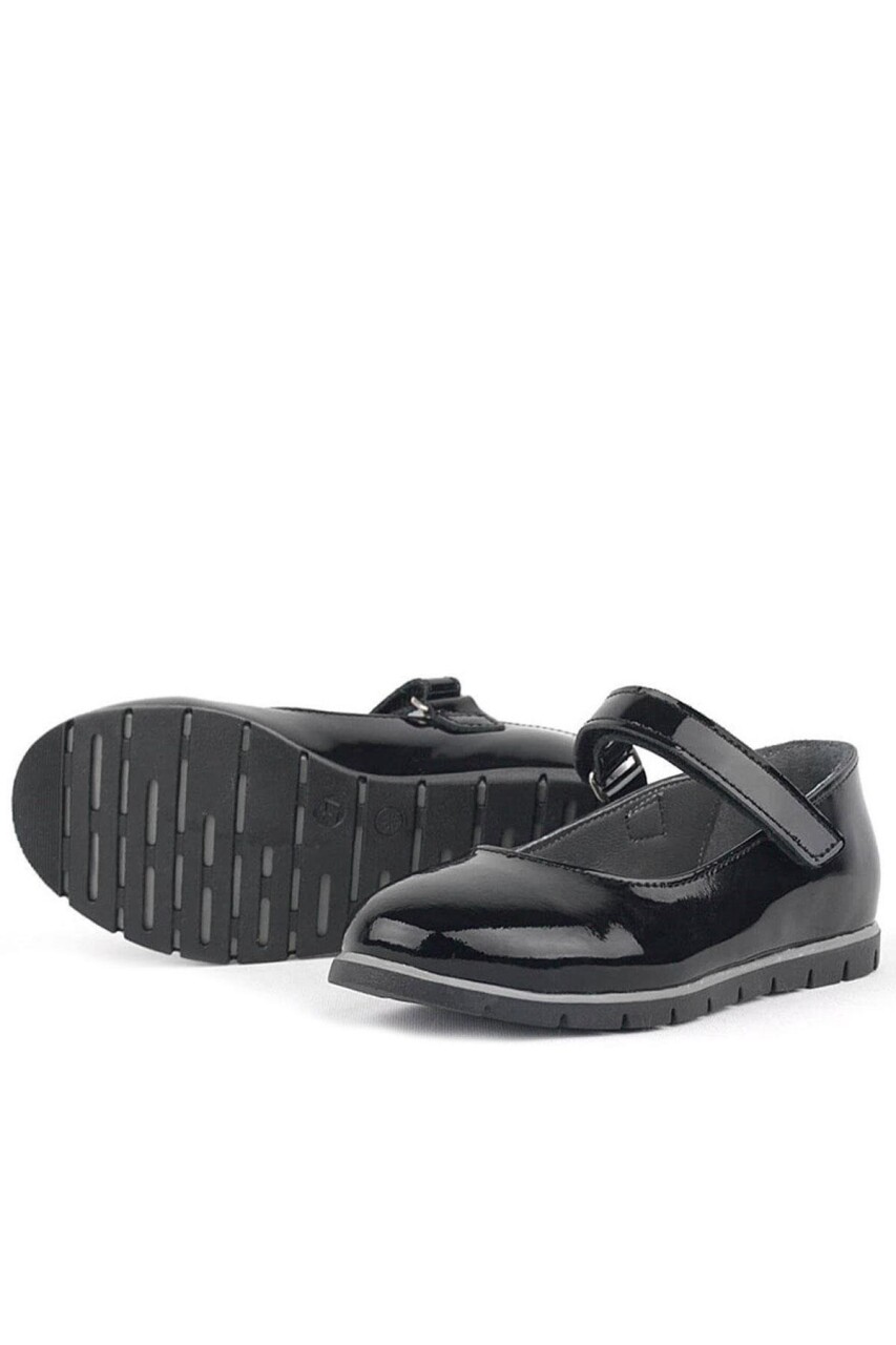 Rakerplus Hakiki Deri Siyah Rugan Kız Çocuk Babet - 4