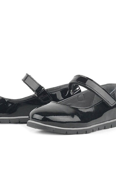 Rakerplus Hakiki Deri Siyah Rugan Kız Çocuk Babet - 7