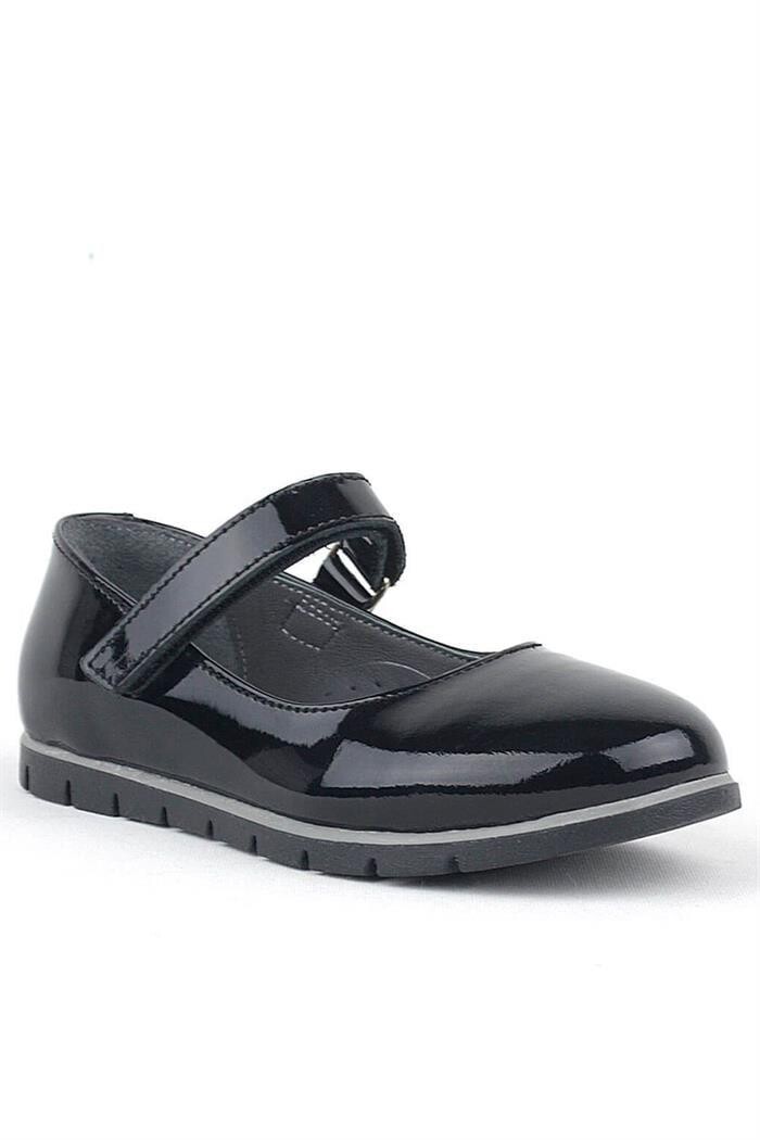 Rakerplus Hakiki Deri Siyah Rugan Kız Çocuk Babet - 8