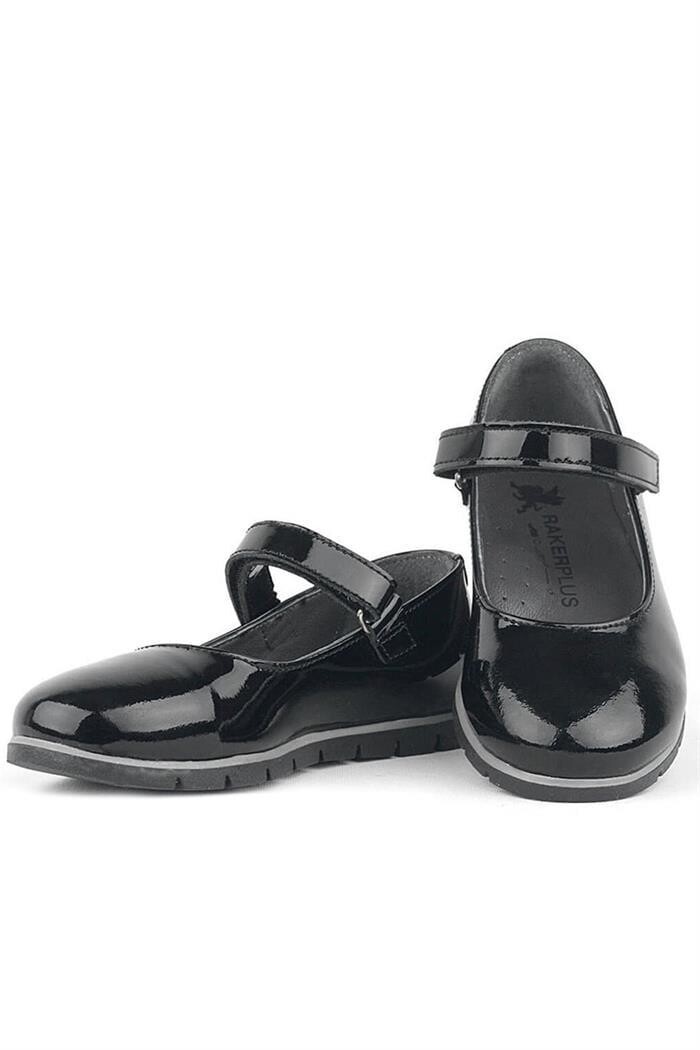 Rakerplus Hakiki Deri Siyah Rugan Kız Çocuk Babet - 12