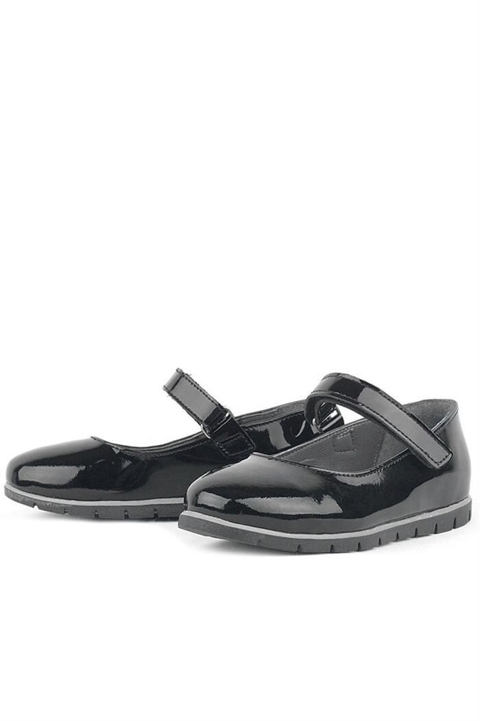 Rakerplus Hakiki Deri Siyah Rugan Kız Çocuk Babet - 80