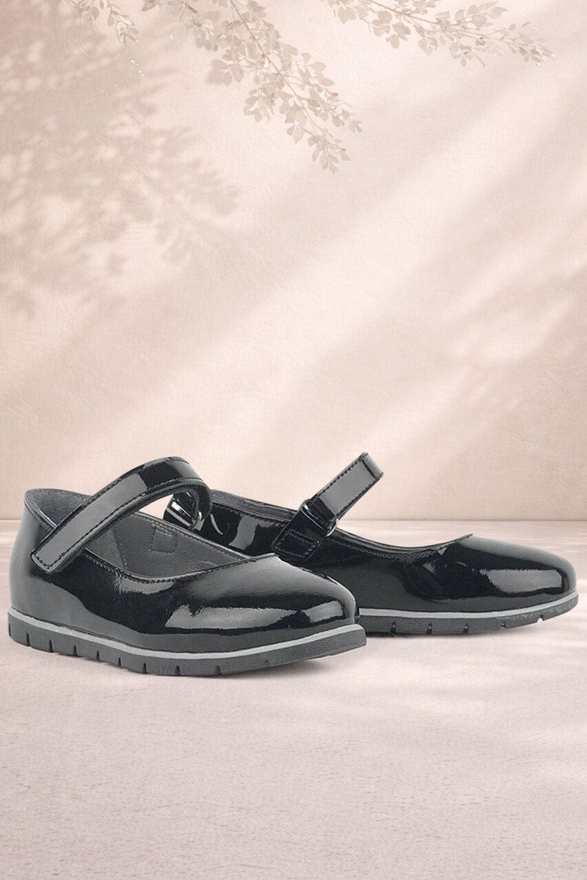 Rakerplus Hakiki Deri Siyah Rugan Kız Çocuk Babet - 85