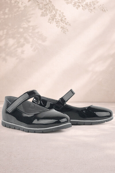 Rakerplus Hakiki Deri Siyah Rugan Kız Çocuk Babet - 86