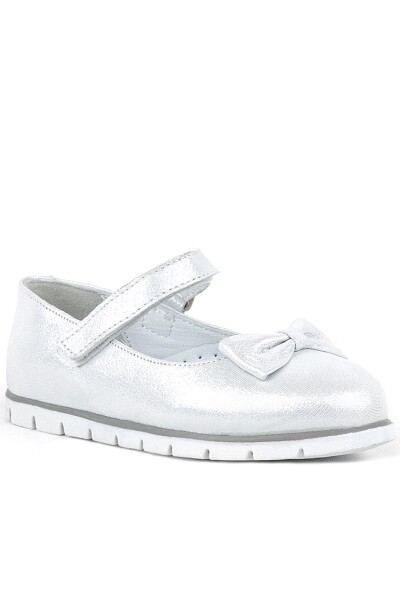 Rakerplus Hakiki Deri Gümüş Cırtlı Kız Çocuk Babet - 2