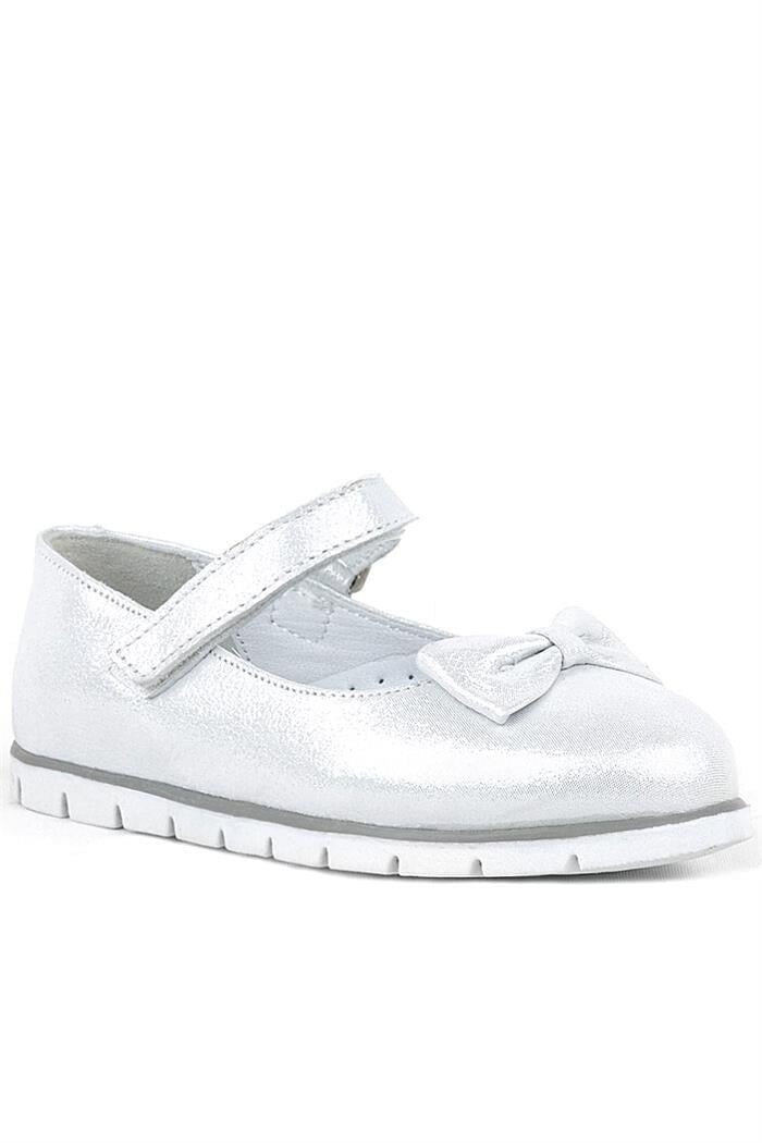 Rakerplus Hakiki Deri Gümüş Cırtlı Kız Çocuk Babet - 23