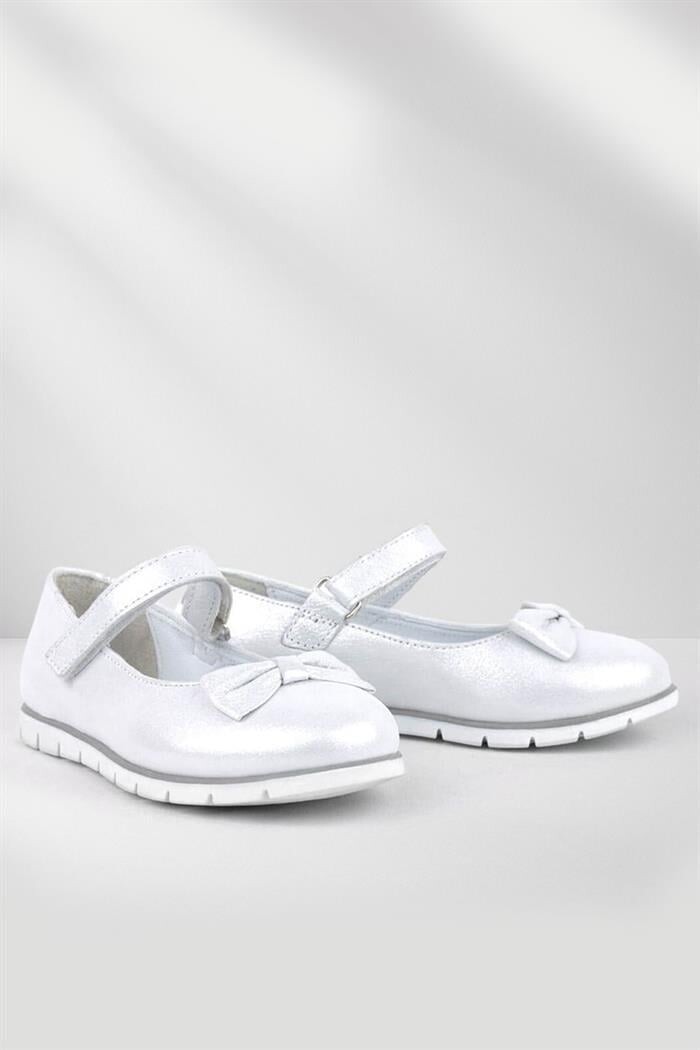 Rakerplus Hakiki Deri Gümüş Cırtlı Kız Çocuk Babet - 29