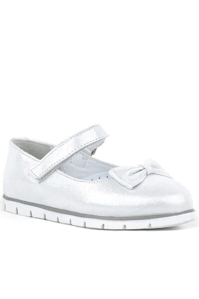 Rakerplus Hakiki Deri Gümüş Cırtlı Kız Çocuk Babet - 142