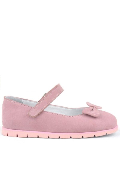 Rakerplus Hakiki Deri Pembe Fiyonklu Cırtlı Kız Çocuk Babet - 3